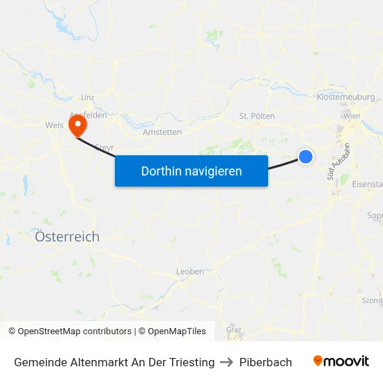 Gemeinde Altenmarkt An Der Triesting to Piberbach map