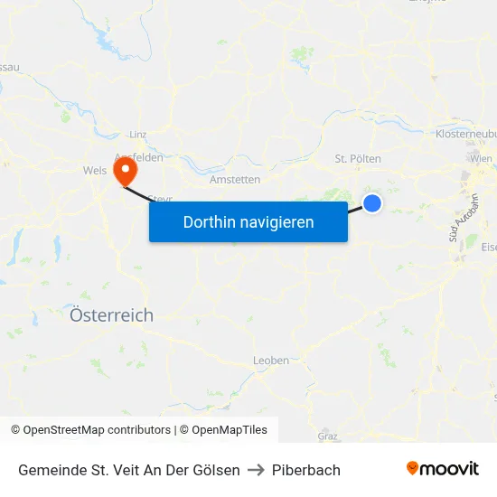 Gemeinde St. Veit An Der Gölsen to Piberbach map