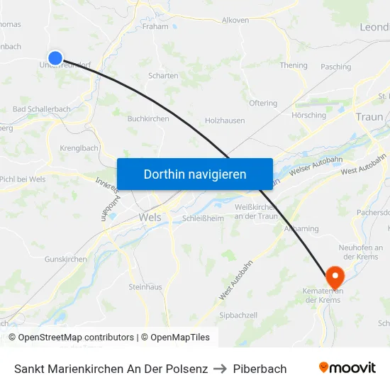 Sankt Marienkirchen An Der Polsenz to Piberbach map