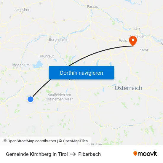 Gemeinde Kirchberg In Tirol to Piberbach map