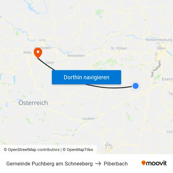 Gemeinde Puchberg am Schneeberg to Piberbach map