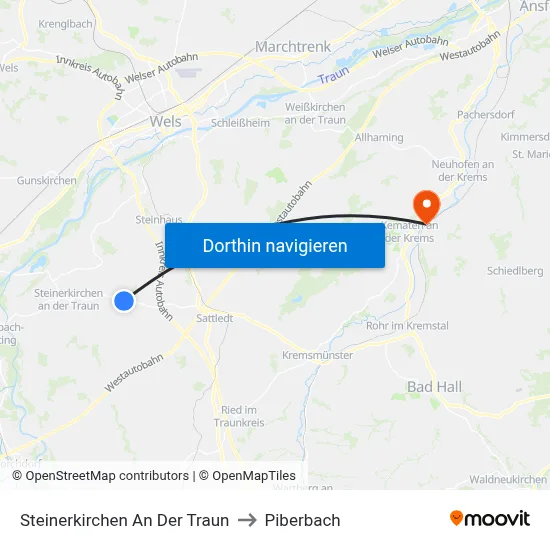 Steinerkirchen An Der Traun to Piberbach map