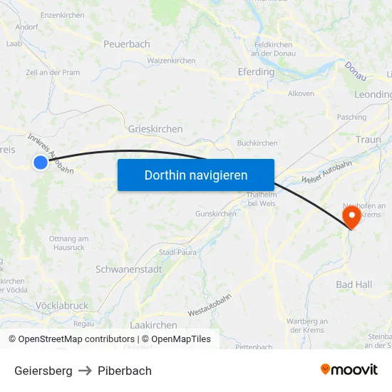 Geiersberg to Piberbach map
