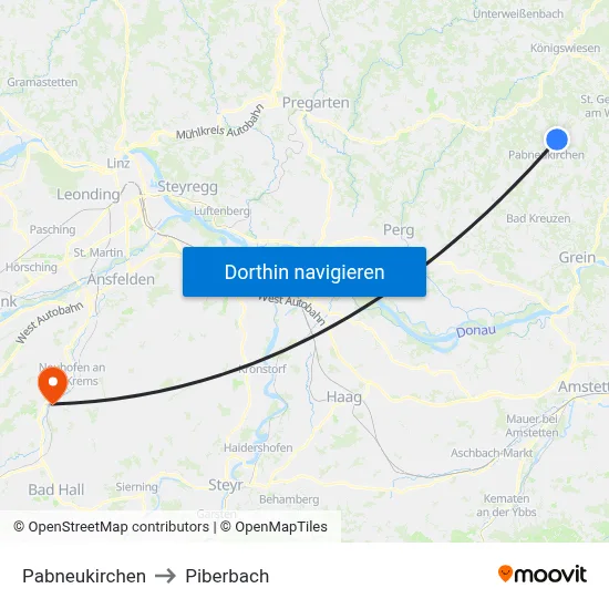 Pabneukirchen to Piberbach map