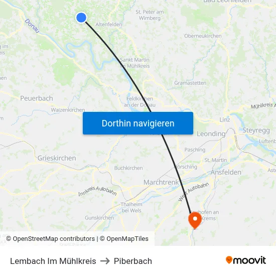 Lembach Im Mühlkreis to Piberbach map