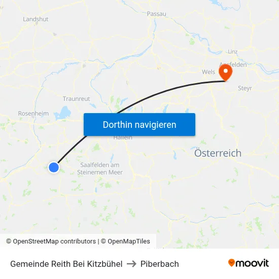 Gemeinde Reith Bei Kitzbühel to Piberbach map