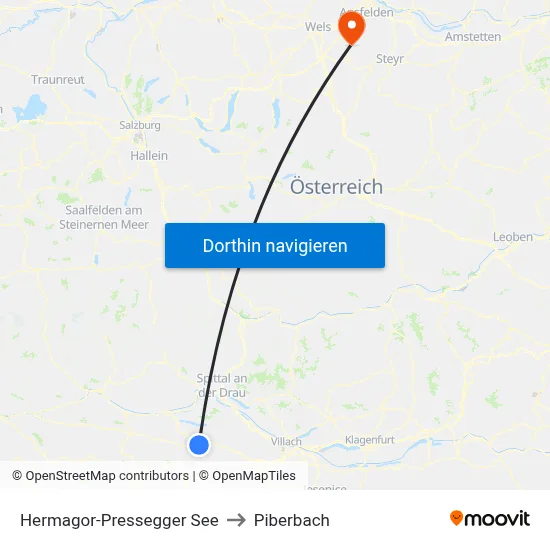 Hermagor-Pressegger See to Piberbach map