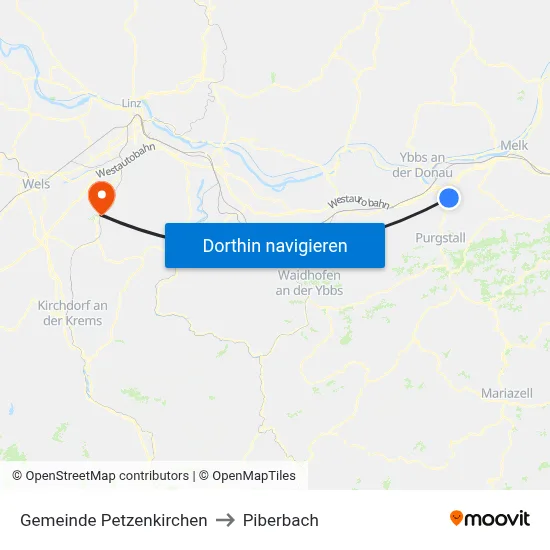 Gemeinde Petzenkirchen to Piberbach map