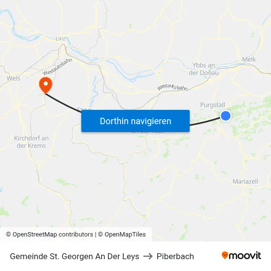 Gemeinde St. Georgen An Der Leys to Piberbach map
