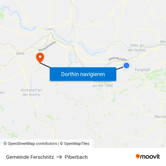 Gemeinde Ferschnitz to Piberbach map