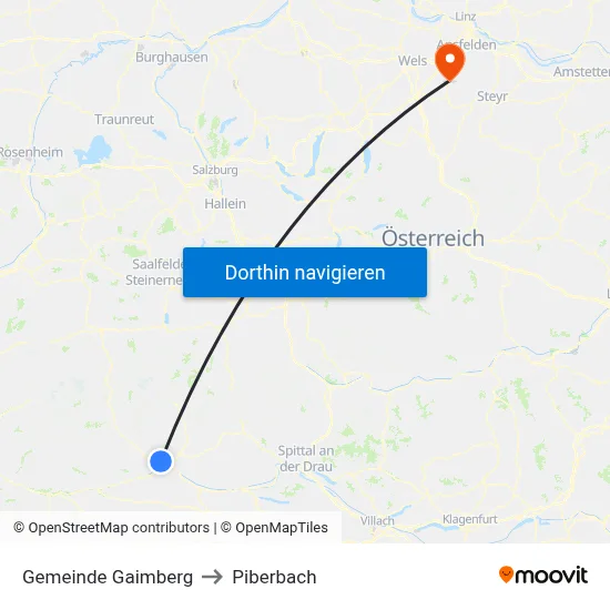 Gemeinde Gaimberg to Piberbach map