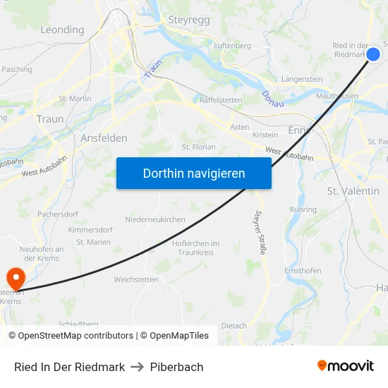 Ried In Der Riedmark to Piberbach map