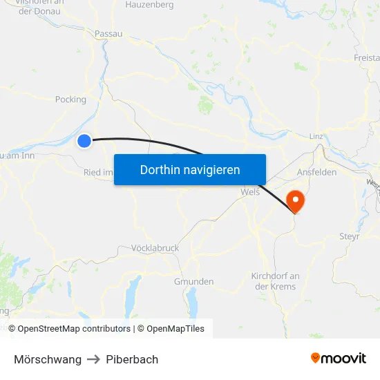 Mörschwang to Piberbach map