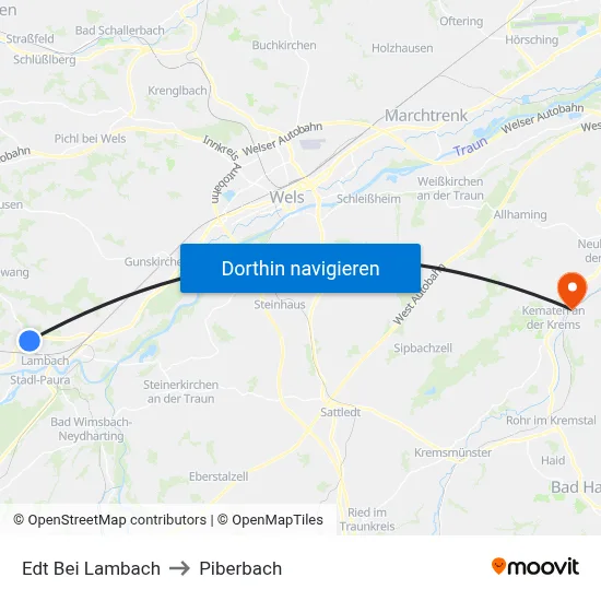 Edt Bei Lambach to Piberbach map