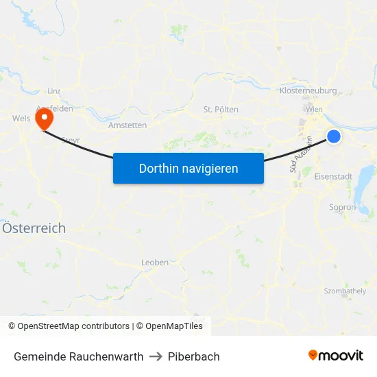 Gemeinde Rauchenwarth to Piberbach map