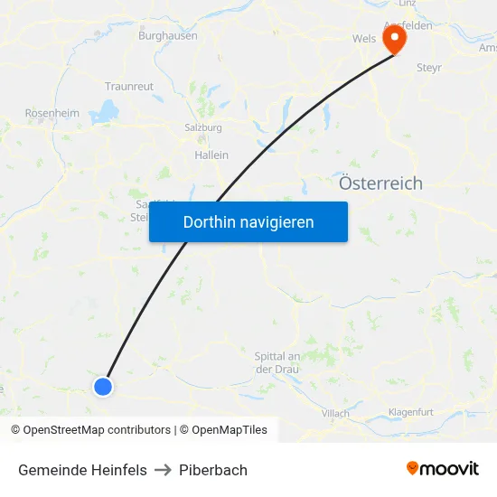 Gemeinde Heinfels to Piberbach map