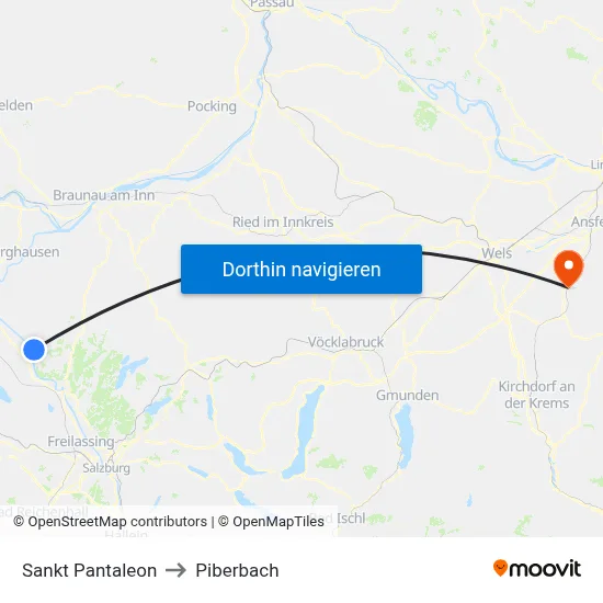 Sankt Pantaleon to Piberbach map