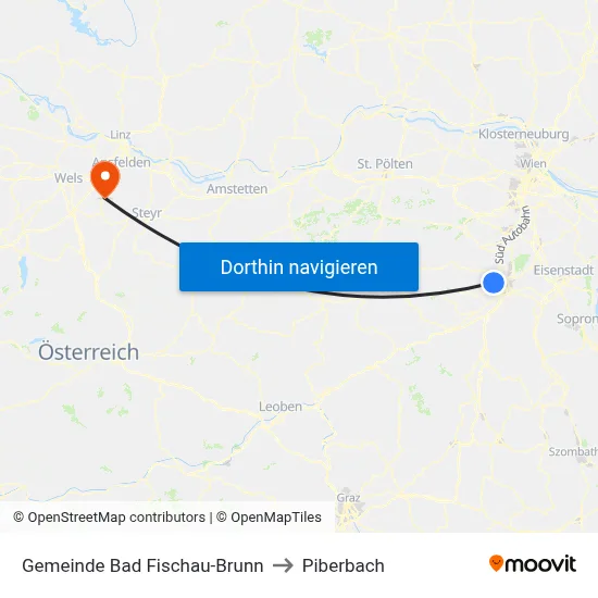 Gemeinde Bad Fischau-Brunn to Piberbach map