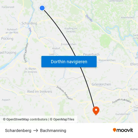 Schardenberg to Bachmanning map