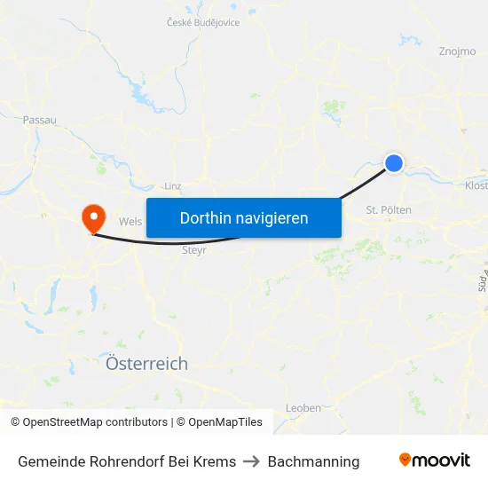 Gemeinde Rohrendorf Bei Krems to Bachmanning map