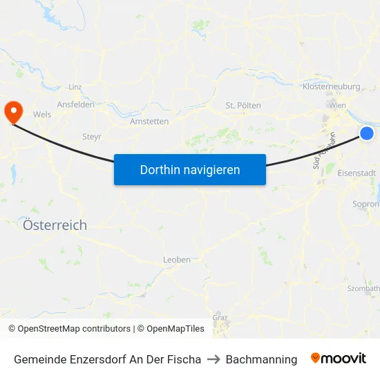 Gemeinde Enzersdorf An Der Fischa to Bachmanning map