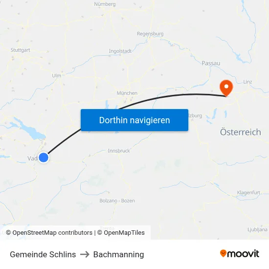Gemeinde Schlins to Bachmanning map