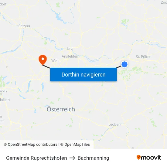 Gemeinde Ruprechtshofen to Bachmanning map