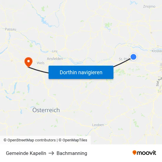 Gemeinde Kapelln to Bachmanning map