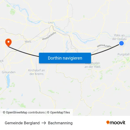 Gemeinde Bergland to Bachmanning map