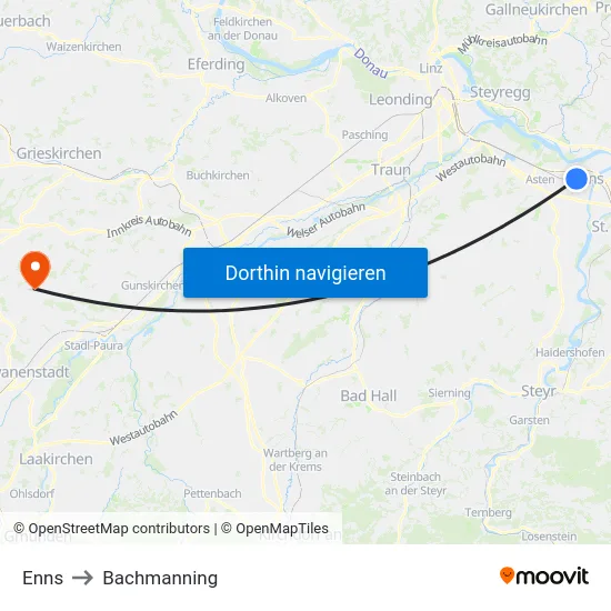 Enns to Bachmanning map