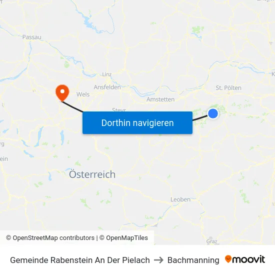 Gemeinde Rabenstein An Der Pielach to Bachmanning map