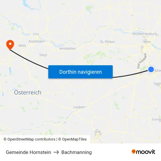 Gemeinde Hornstein to Bachmanning map