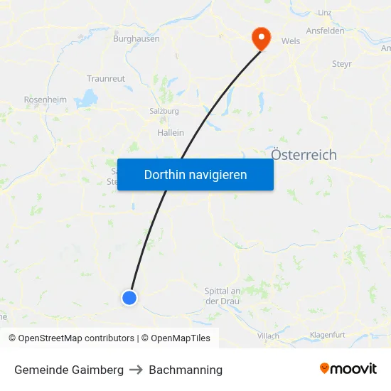 Gemeinde Gaimberg to Bachmanning map