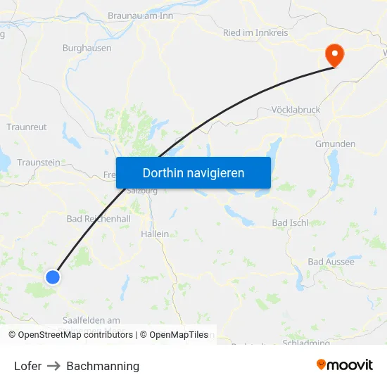 Lofer to Bachmanning map