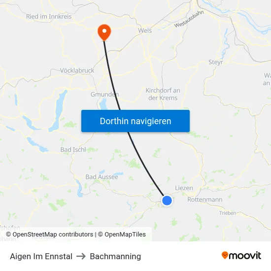 Aigen Im Ennstal to Bachmanning map