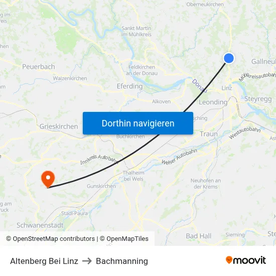 Altenberg Bei Linz to Bachmanning map