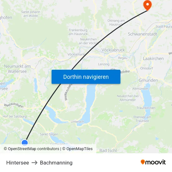 Hintersee to Bachmanning map