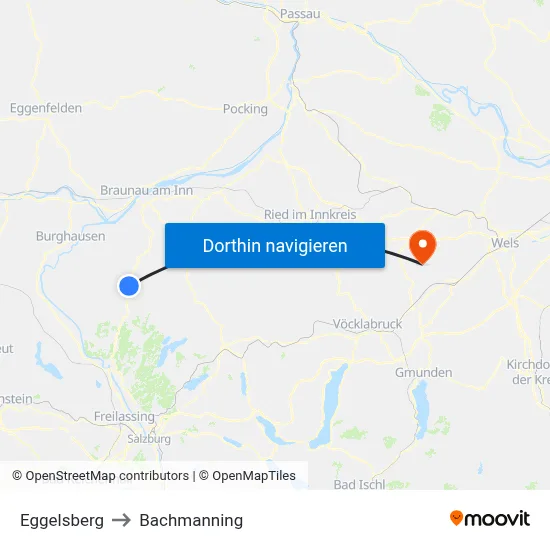 Eggelsberg to Bachmanning map