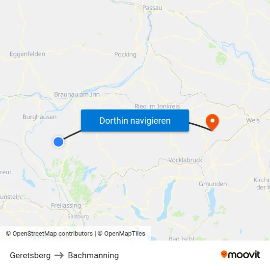 Geretsberg to Bachmanning map