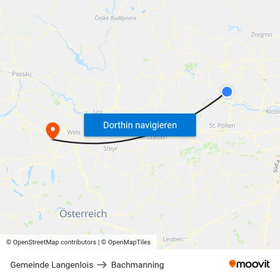 Gemeinde Langenlois to Bachmanning map