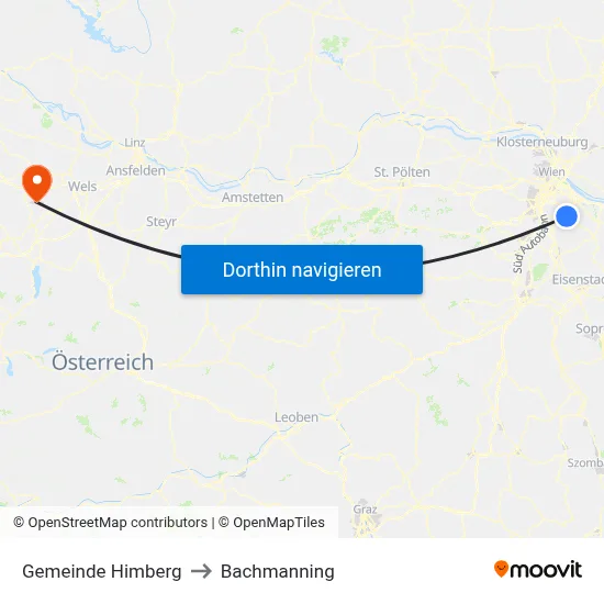 Gemeinde Himberg to Bachmanning map