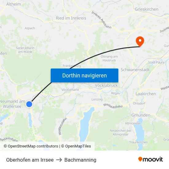 Oberhofen am Irrsee to Bachmanning map