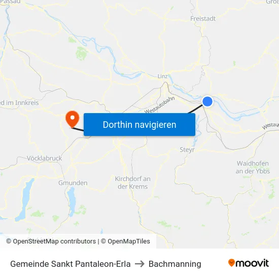 Gemeinde Sankt Pantaleon-Erla to Bachmanning map