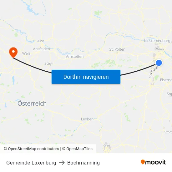 Gemeinde Laxenburg to Bachmanning map