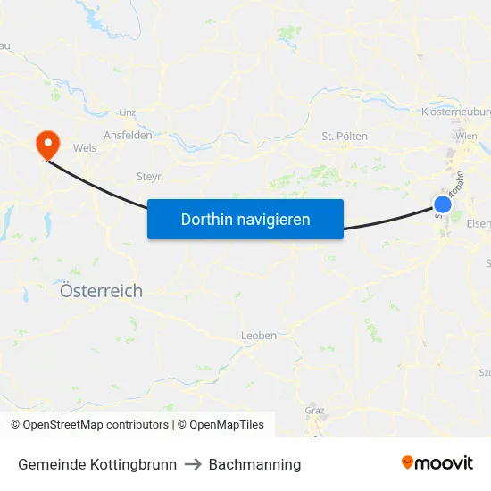 Gemeinde Kottingbrunn to Bachmanning map