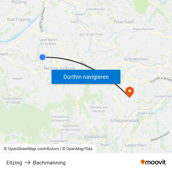 Eitzing to Bachmanning map