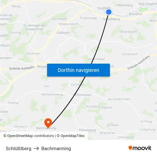 Schlüßlberg to Bachmanning map