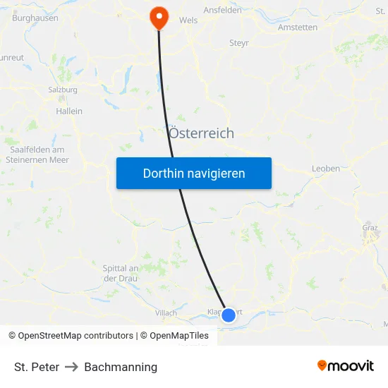 St. Peter to Bachmanning map