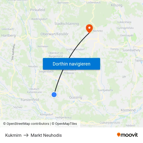 Kukmirn to Markt Neuhodis map