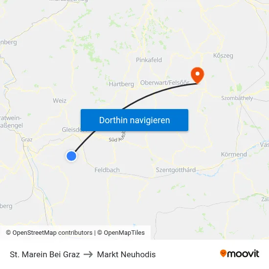 St. Marein Bei Graz to Markt Neuhodis map